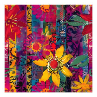 Urban Bloom  Vivid Graffiti Flower Explosio Poster
