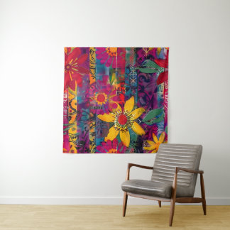 Urban Bloom  Vivid Graffiti Flower Explosio Poster Tapestry