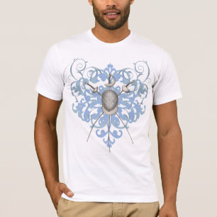 Urban Blue Swords Fencing Mask Mens T-Shirt