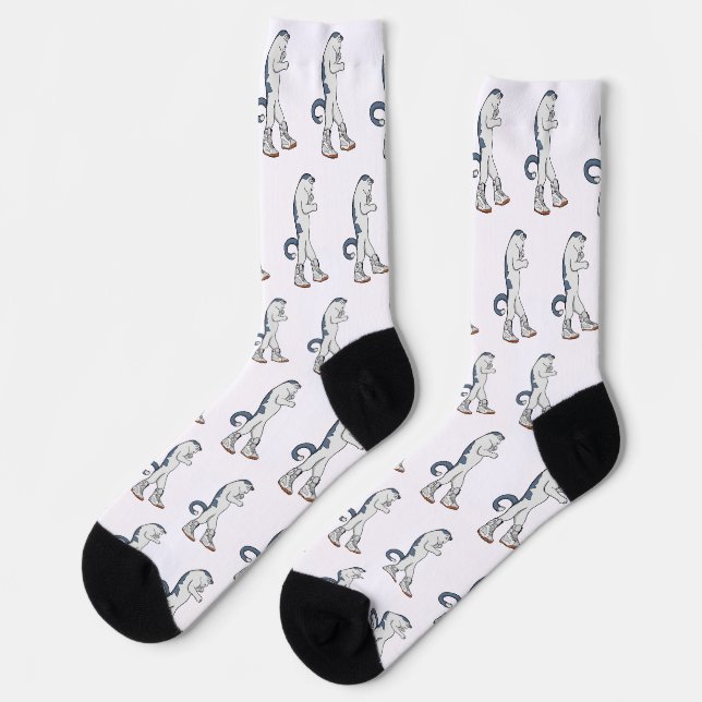 Urban Boxer Cat in Sneaker Walk Fighter Socks (Left)