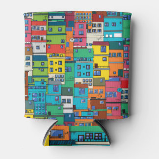 Urban Brazilian favela: colourful background. Can Cooler