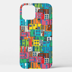 Urban Brazilian favela: colourful background. iPhone 12 Case
