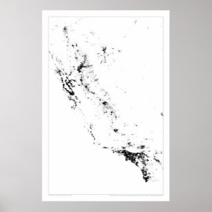 Urban California Census Dotmap Poster