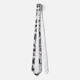 Urban Camouflage - Black & Grey - With White Tie