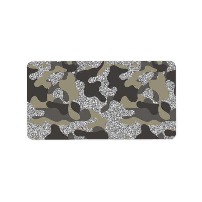Urban Camouflage Camo Black Silver Army Uniform Label (Front)