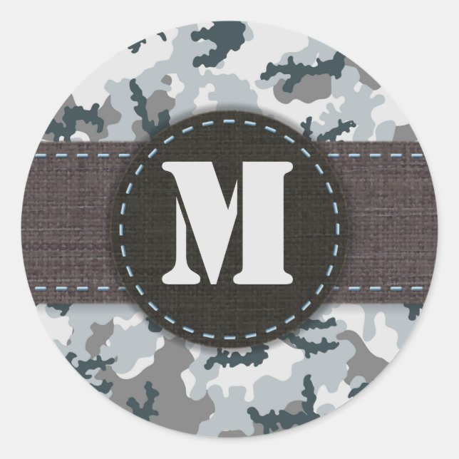 Urban camouflage classic round sticker (Front)