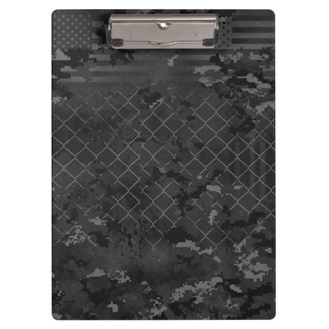 Urban Camouflage Dark and Gray Clipboard (Front)