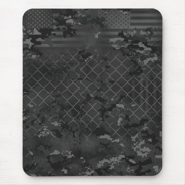 Urban Camouflage Dark and Grey Mouse Pad (Front)