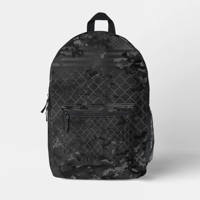 Urban Camouflage Dark and Grey Printed Backpack (Front)