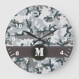 Urban camouflage large clock