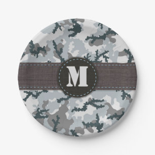 Urban camouflage paper plate