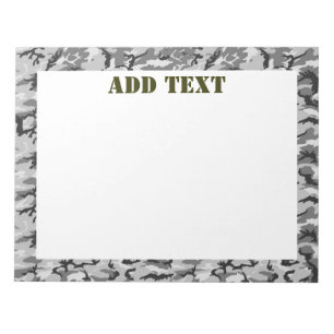 Urban Camouflage Pattern - Black & Grey Notepad