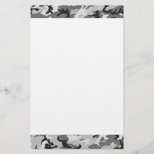 Urban Camouflage Pattern - Black & Grey Stationery