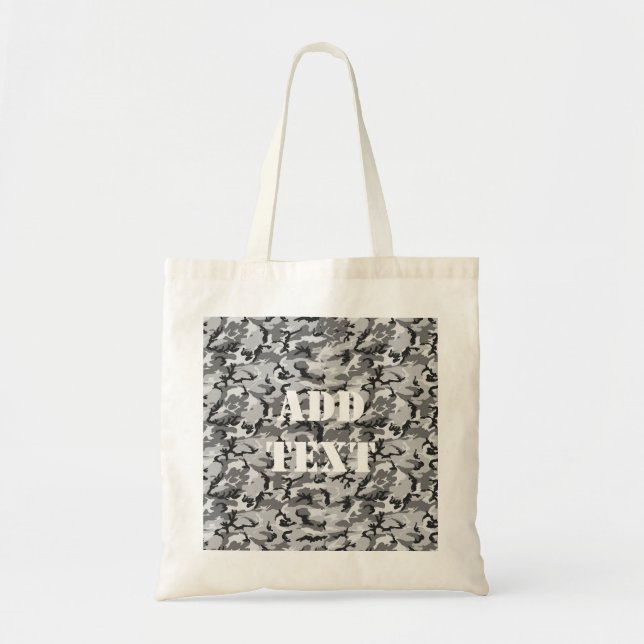 Urban Camouflage Pattern - Black & Grey Tote Bag (Front)