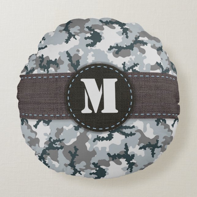 Urban camouflage round cushion (Front)