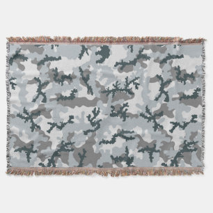 Urban camouflage throw blanket