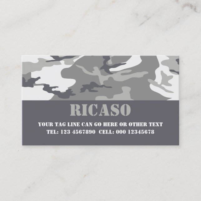 Urban Camouflaged Pattern Business Card (Front)