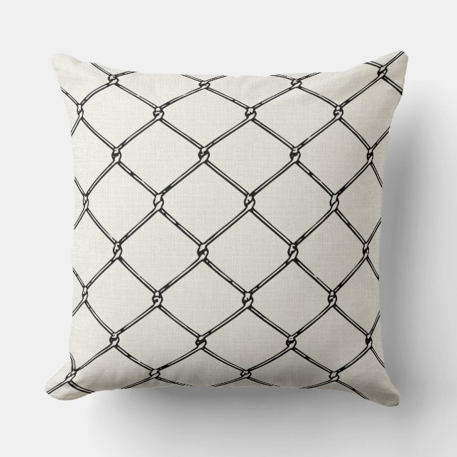Urban Chain Link Fence Pattern – Skate Park Style Cushion (Front)