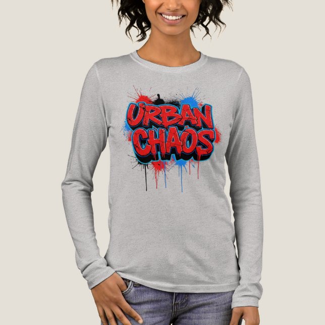 Urban Chaos – Graffiti Street Art T-Shirt Tri-Blend Shirt (Front)