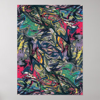 Urban Chaos Modern Abstract Art Poster