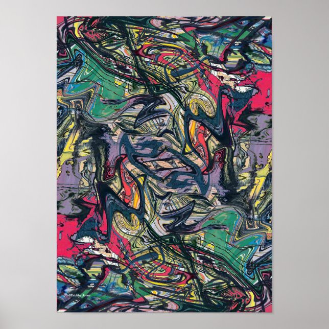 Urban Chaos Modern Abstract Art Poster (Front)
