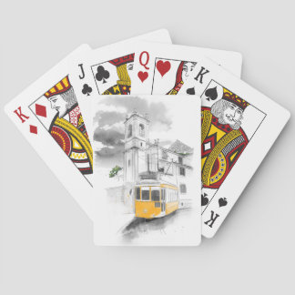 Urban Charm: Hand-Drawn Watercolor Urbanscape Playing Cards
