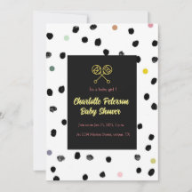Urban Chic Baby Shower Invitation with Polka Dot P