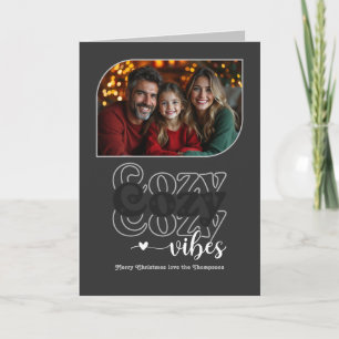 Urban Chic Cosy Vibes Retro Christmas Photo Holiday Card