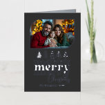 Urban Chic Hand Drawn Merry Christmas Photo Foil Holiday Card<br><div class="desc">Send festive cheer with this real foil Christmas Photo Card featuring a whimsical hand drawn “Merry Christmas” design. The elegant metallic foil shines against a bold background, paired with your favourite holiday photos for a modern yet cosy look. A stylish way to share your warmest Christmas wishes with family and...</div>