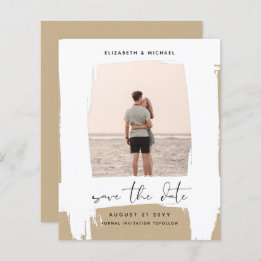 Urban Chic Minimalist PHOTO Save The Dates BUDGET