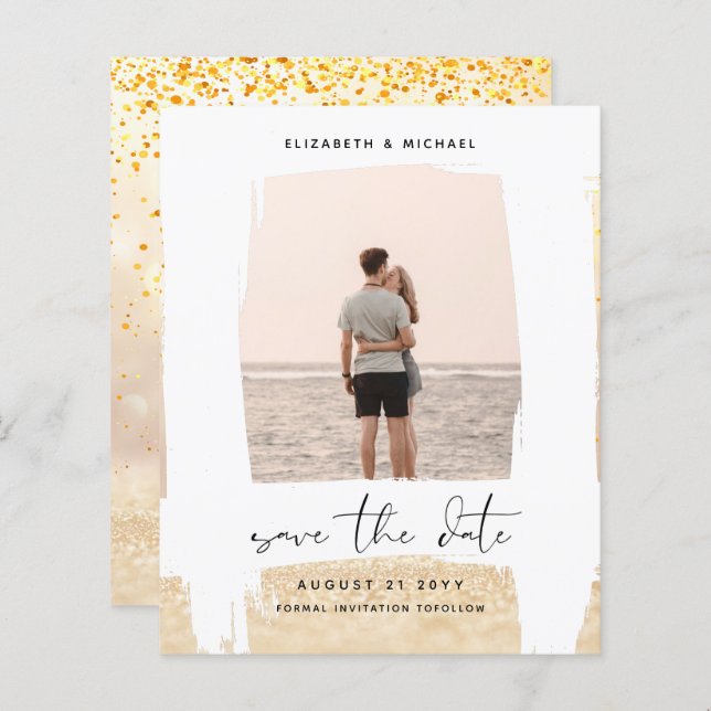 Urban Chic Minimalist PHOTO Save The Dates BUDGET (Front/Back)