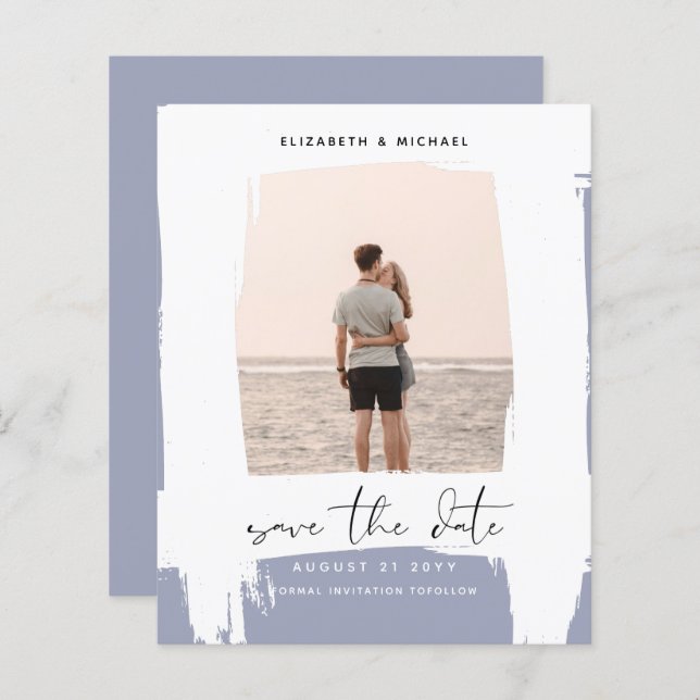 Urban Chic Minimalist PHOTO Save The Dates BUDGET (Front/Back)