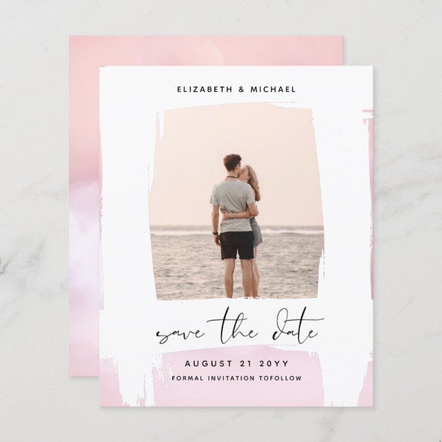 Urban Chic Minimalist PHOTO Save The Dates BUDGET (Front/Back)