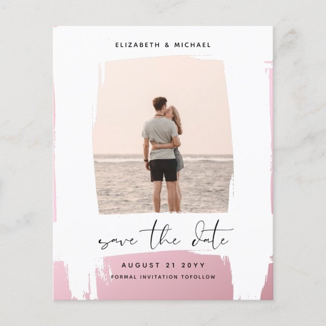 Urban Chic Minimalist PHOTO Save The Dates BUDGET Flyer (Front)