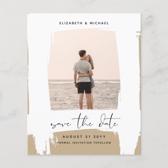 Urban Chic Minimalist PHOTO Save The Dates BUDGET Flyer (Front)