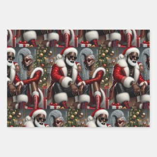 Urban Chic Santa Wrapping Paper Sheet