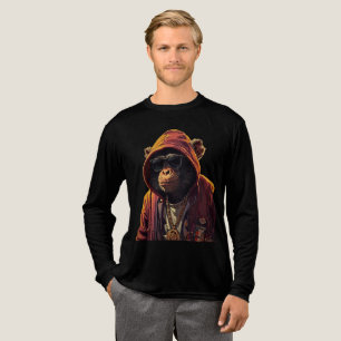 Urban Chimp – Cool Chimpanzee with Hoodie and Gold Tri-Blend Shirt