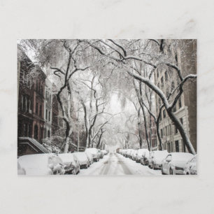 Urban Christmas Snow in Brooklyn NY Postcard