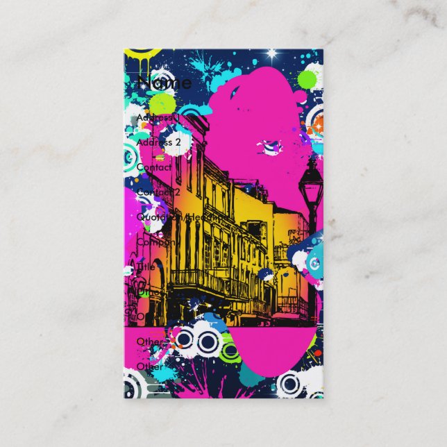 urban city graffiti paint splatter design colourfu business card (Front)