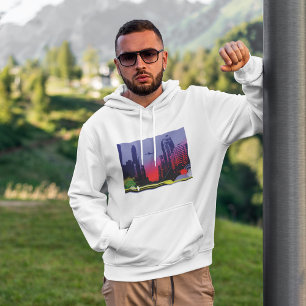 Urban City Scene At Dusk Hoodie