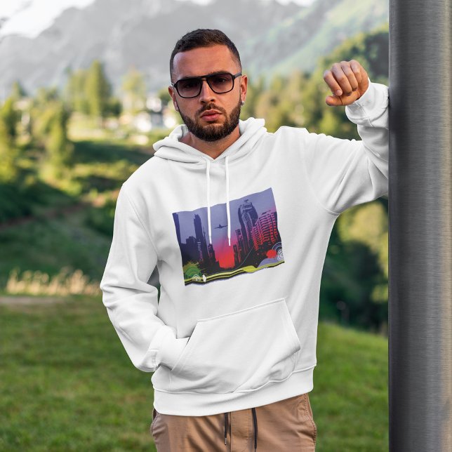 Urban City Scene At Dusk Hoodie (Creator Uploaded)