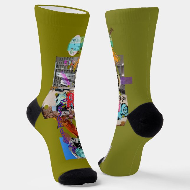 Urban Cityscape Background Noise Socks (Angled)