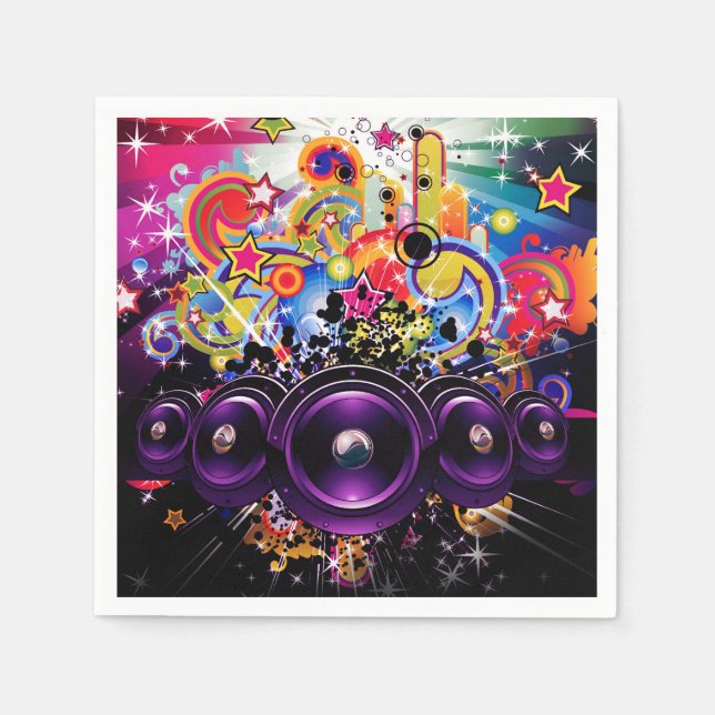 Urban Club Hip Hop DJ Dancing Dance Party Napkin (Front)