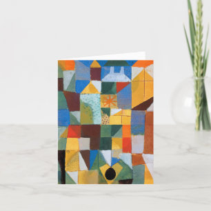 Urban composition with yellow windows by Paul Klee Thank You Card
