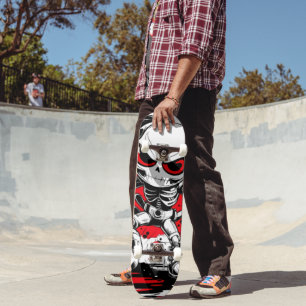 Urban Coolness Redefined - Manga Robot Skeleton Skateboard