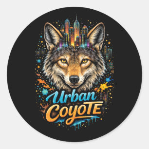 Urban Coyote Classic Round Sticker