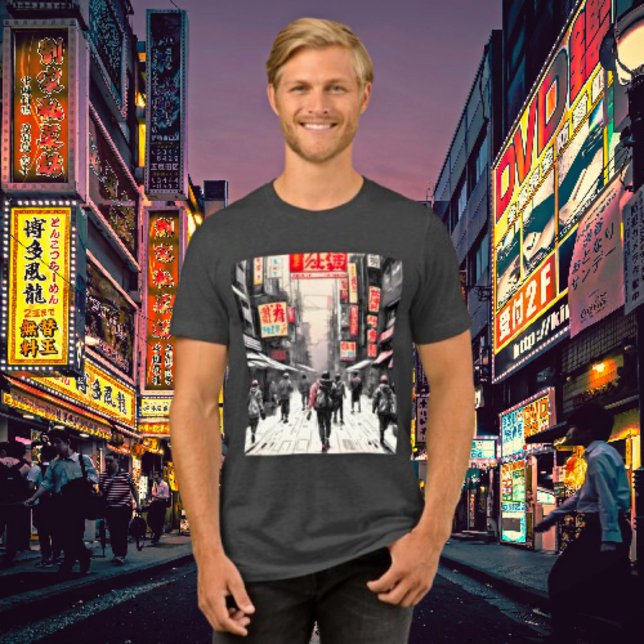 Urban Cyberpunk Vibes - Japanese Street Art  Tri-Blend Shirt (Creator Uploaded)