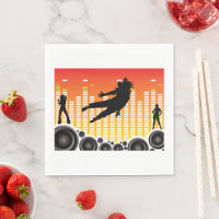 Urban Dance Party Silhouette with Speakers
