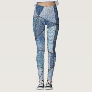 Urban Denim: Distressed Patchwork Design Leggings