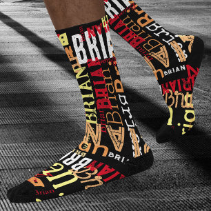 Urban Distressed Typography Cool and Modern Socks